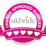 UK Bride approved Supplier logo with 5 heart rating stamped across the ribbon.